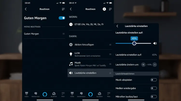 Feste Lautstärke per Routine automatisieren