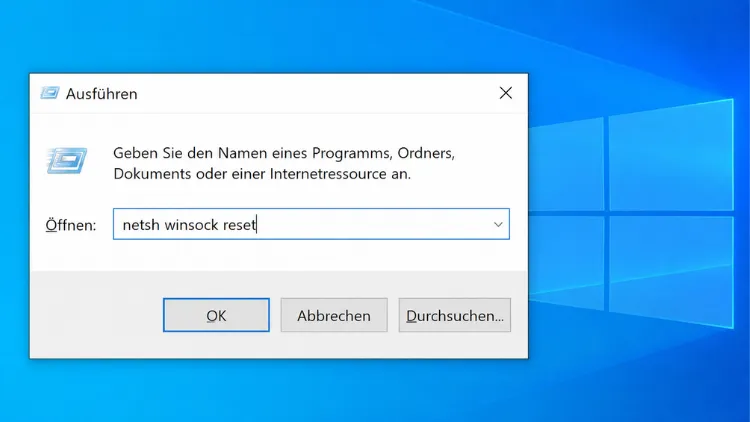 Windows Ausführen-Dialog auf Desktop
